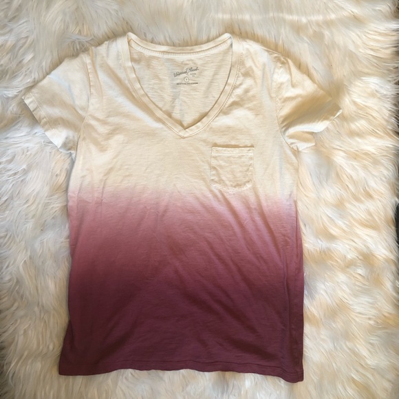 Universal Thread Tops - [Universal Threads] Cream/Pink Ombré Tee Shirt